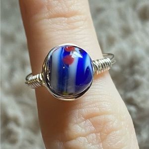 Bead wire wrapped ring.